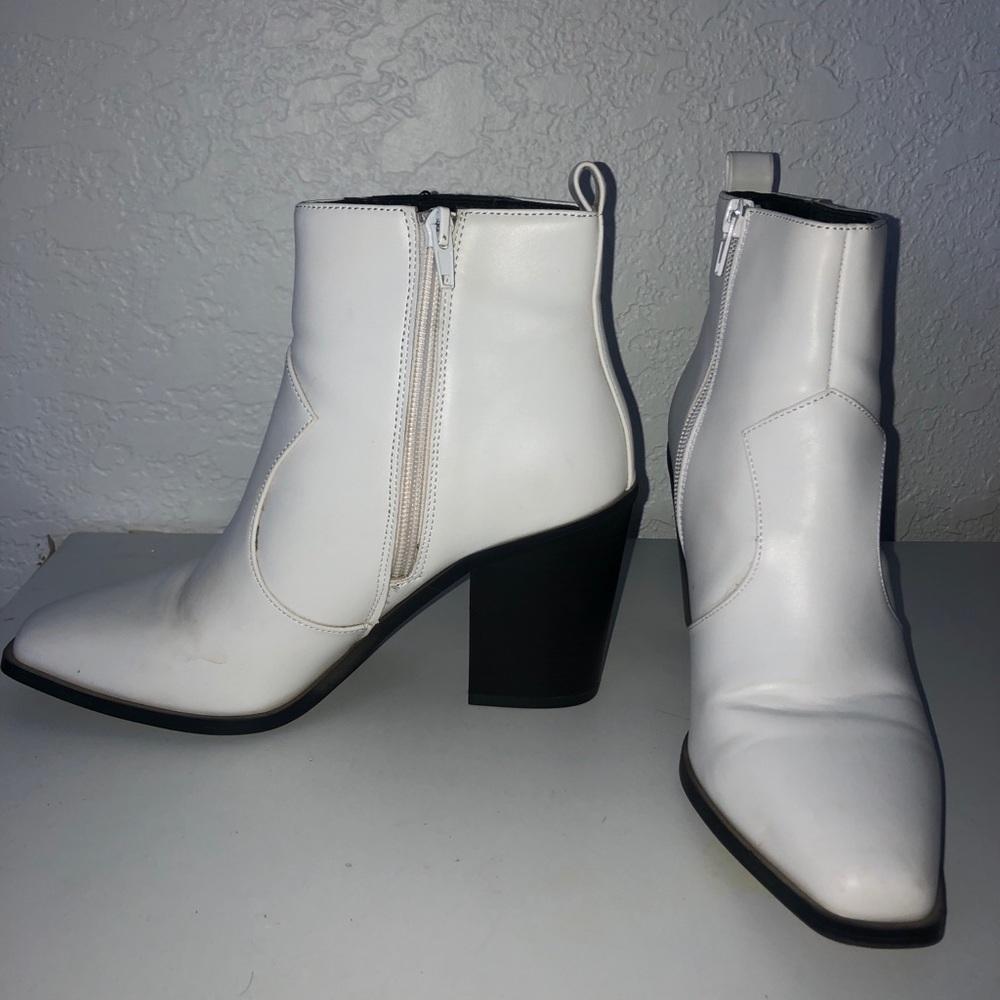 White ankle boots